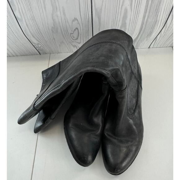 Vintage Y2K Born Black Soft Leather Zip Heeled Riding Boots Womens Sz 7.5 - Picture 7 of 12